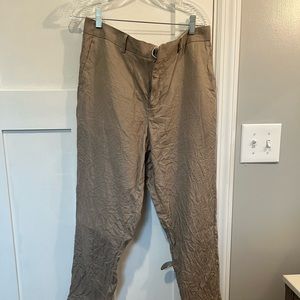 H and M linen blend casual tan pants